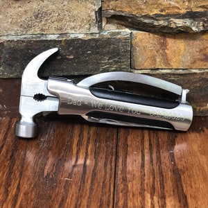 Personalized Hammer and Knife Multi Tool, Engraved Gifts for Him, Fathers Day, Dad, Son, Birthday, Camping, Fishing, Unique Gifts for Men image 6