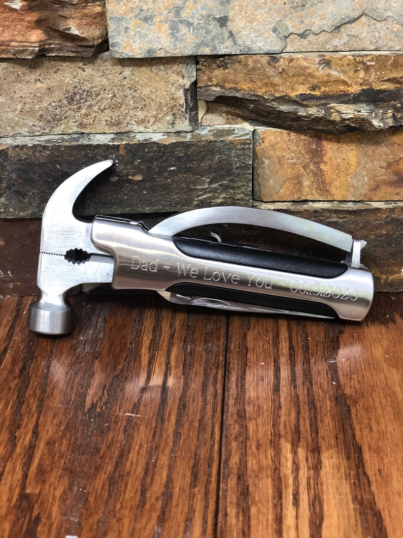 Personalized Hammer and Knife Multi Tool, Engraved Gifts for Him, Fathers Day, Dad, Son, Birthday, Camping, Fishing, Unique Gifts for Men image 6