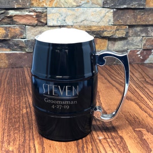 Personalized Stainless Steel Beer Mug, Vacuum Insulated Gifts for Him, Groomsmen, Fathers Day, Christmas, Anniversary, Valentines Day, Men image 3