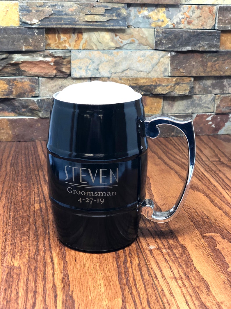 Personalized Stainless Steel Beer Mug, Vacuum Insulated Gifts for Him, Groomsmen, Fathers Day, Christmas, Anniversary, Valentines Day, Men image 3