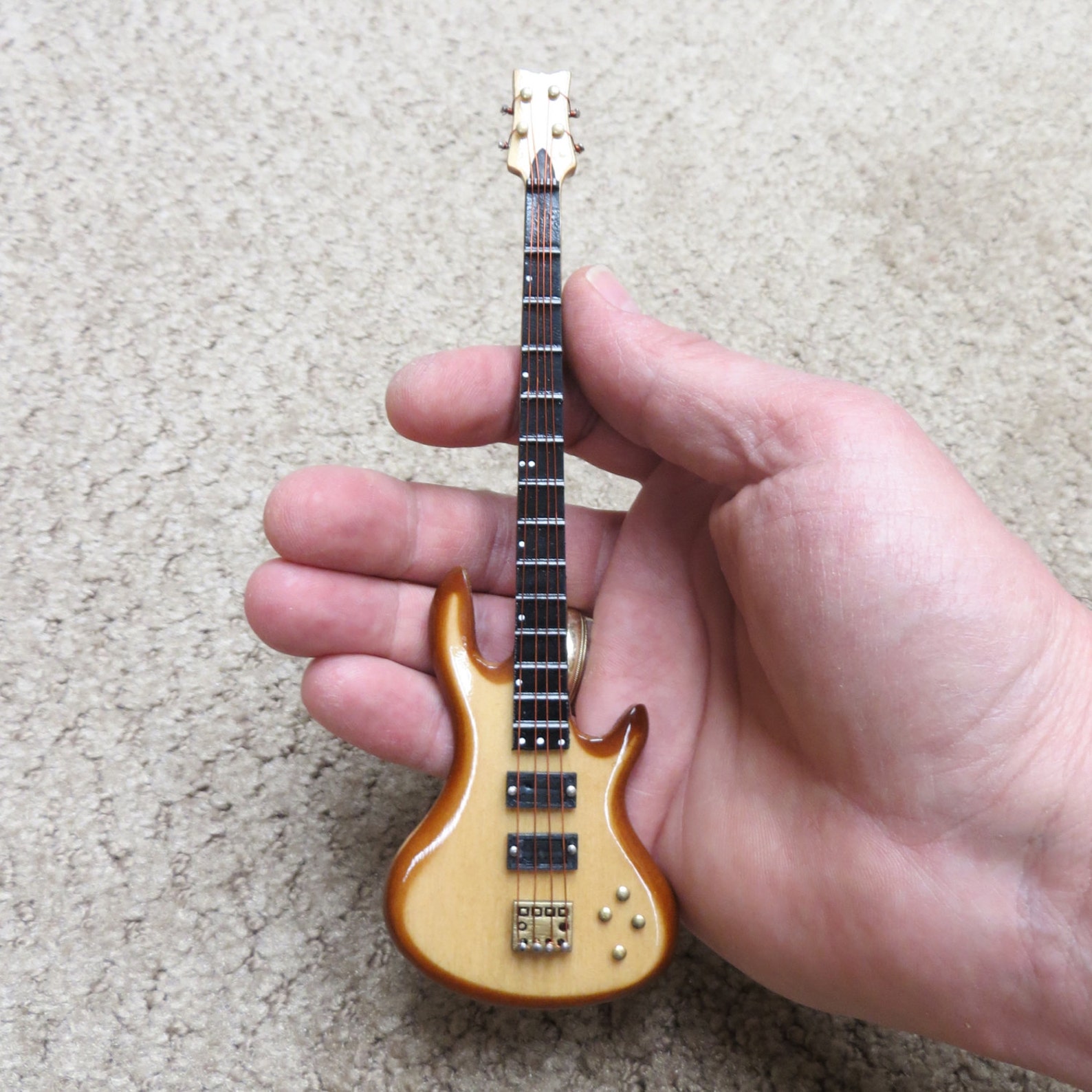 Miniature Bass Guitar Personalized Music Gift CBG18NW Etsy