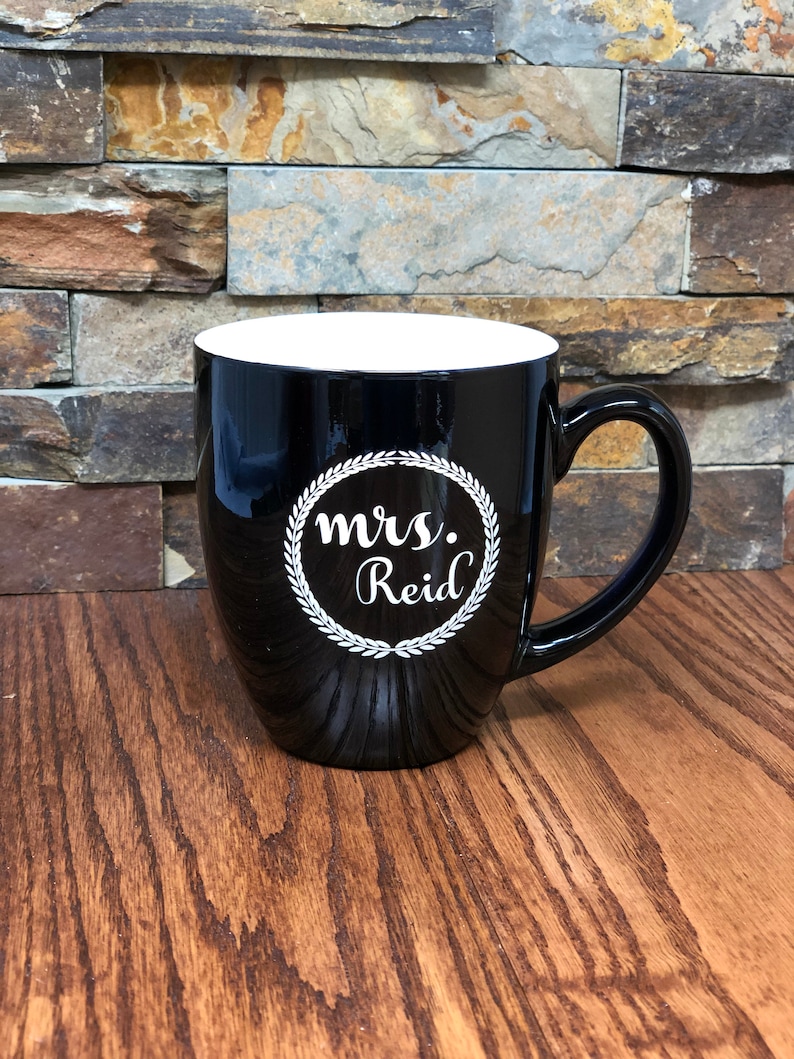 personalized bistro coffee mugs glossy 16 oz