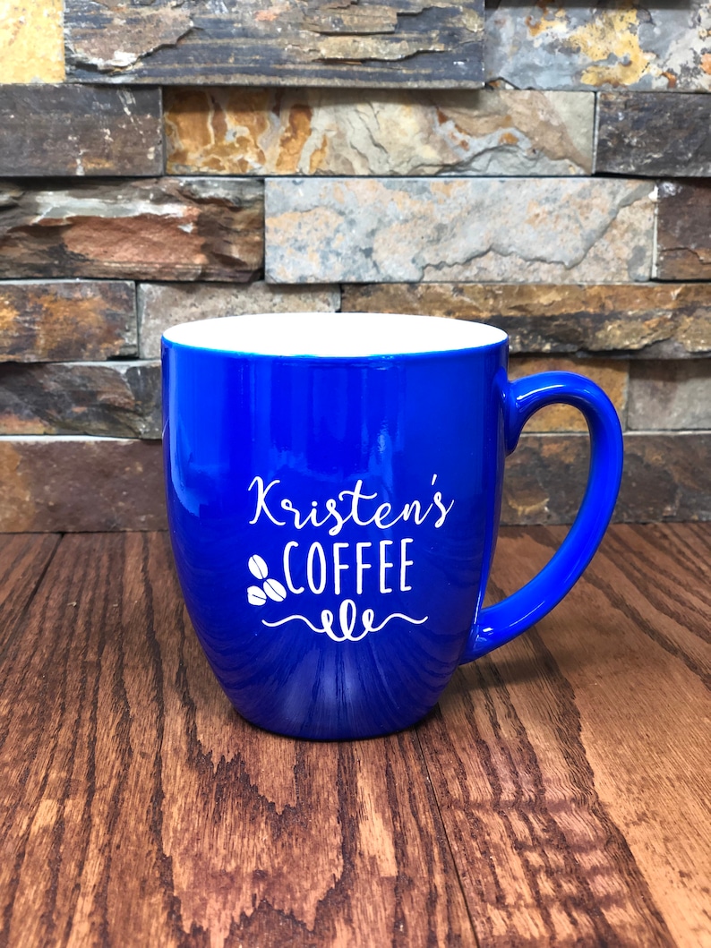 Personalized Coffee Mug Custom Bistro Cup Engraved Office Etsy