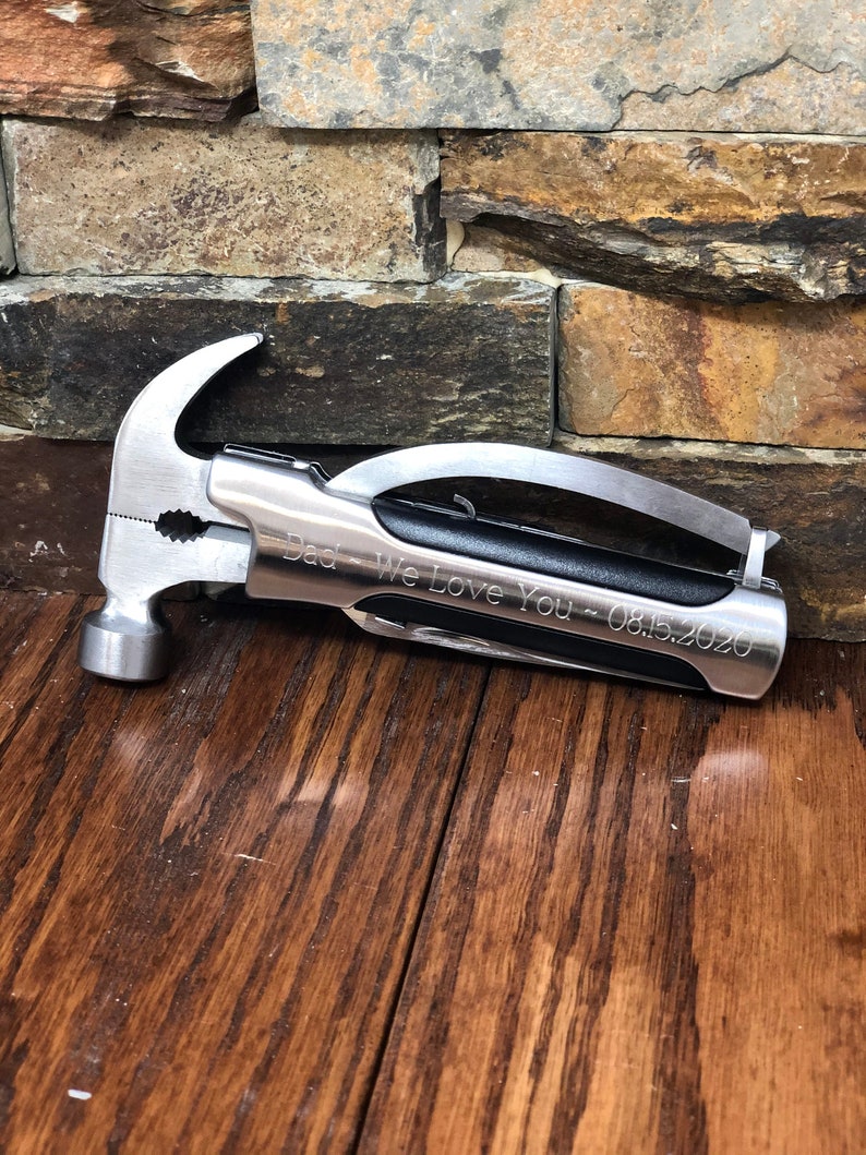 Personalized Hammer and Knife Multi Tool, Engraved Gifts for Him, Fathers Day, Dad, Son, Birthday, Camping, Fishing, Unique Gifts for Men image 3
