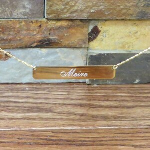Gold Plated Monogram Necklace- Initial Necklace- Bar Necklace - Personalized