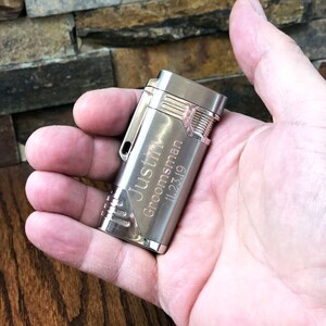 Butane Cigar and Cigarette Lighter, Personalized Engraved Monogrammed Gift for Men and Women, Groomsmen, Fathers Day, Mothers Day, Christmas image 8