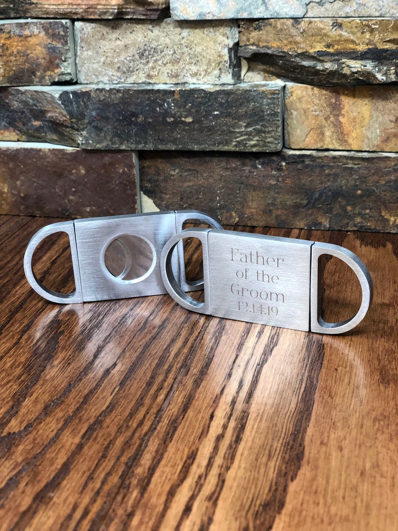 Cigar Cutter Personalized Guillotine Cutter Groomsman Father of the Groom Bride Father's Day Gifts for Him Wedding Step Dad image 5