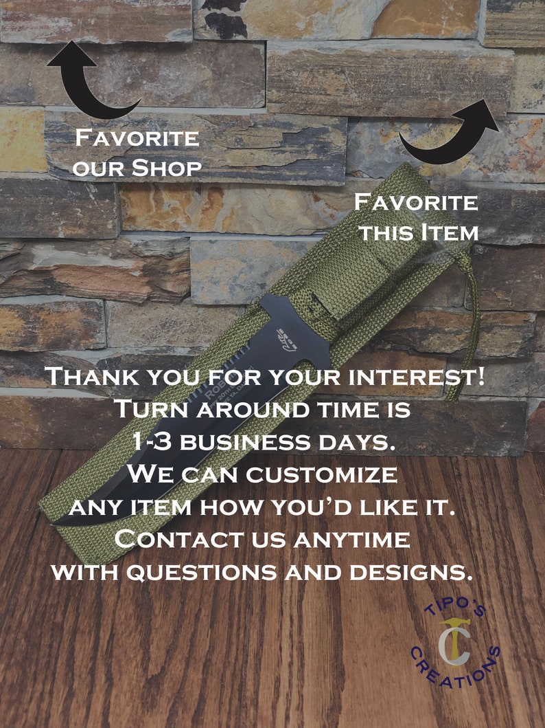 Personalized Hunter Knife Green Paracord Gifts for Men Groomsmen, Cool gifts for Him, Birthday, Wedding, Anniversary, Fathers Day image 10