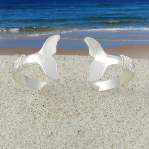 Whale Tail Nautical Bracelet Crafted on Cape Cod out of Sterling Silver
