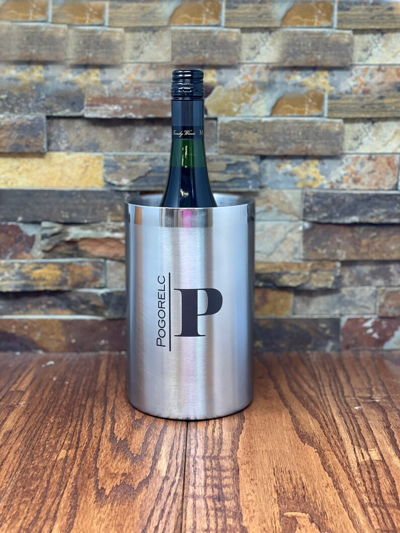 Personalized Wine Chiller Stainless Steel Home Decor Etsy