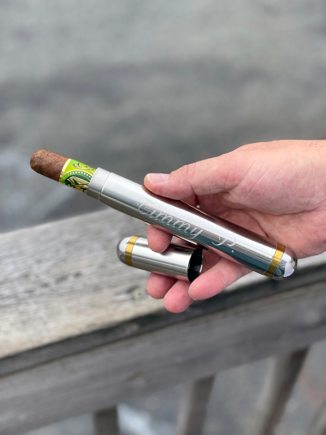 Personalized Cigar Tube, Engraved Cigar Case, Stainless Steel Gifts for