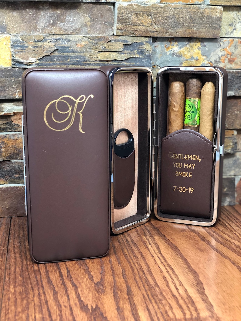Groomsmen Gift Personalized Cigar Case Gifts for Men Fathers Etsy