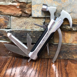 Personalized Hammer and Knife Multi Tool, Engraved Gifts for Him, Fathers Day, Dad, Son, Birthday, Camping, Fishing, Unique Gifts for Men image 2