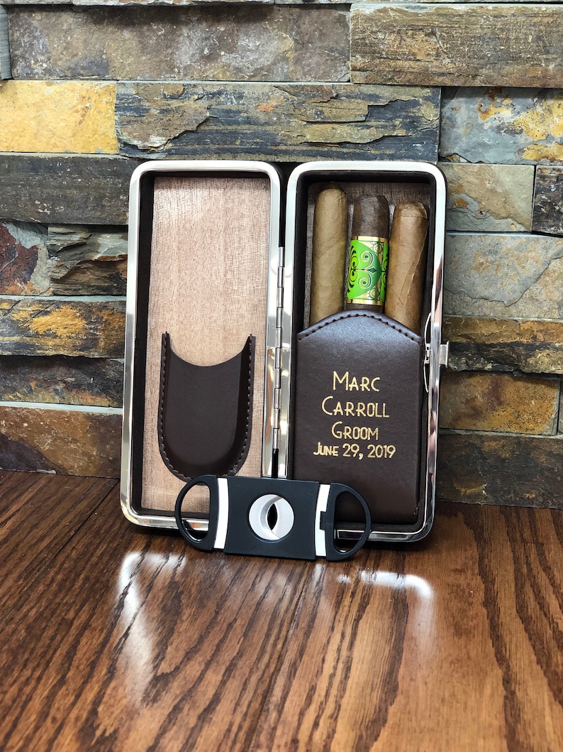 Groomsmen Gift Personalized Cigar Case Gifts for Men Fathers Etsy