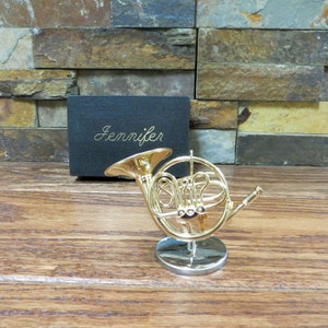 Mini French Horn w Personalized Case- Music Gift- Music Lover- Instrument-