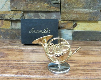 Mini French Horn w Personalized Case- Music Gift- Music Lover- Instrument-