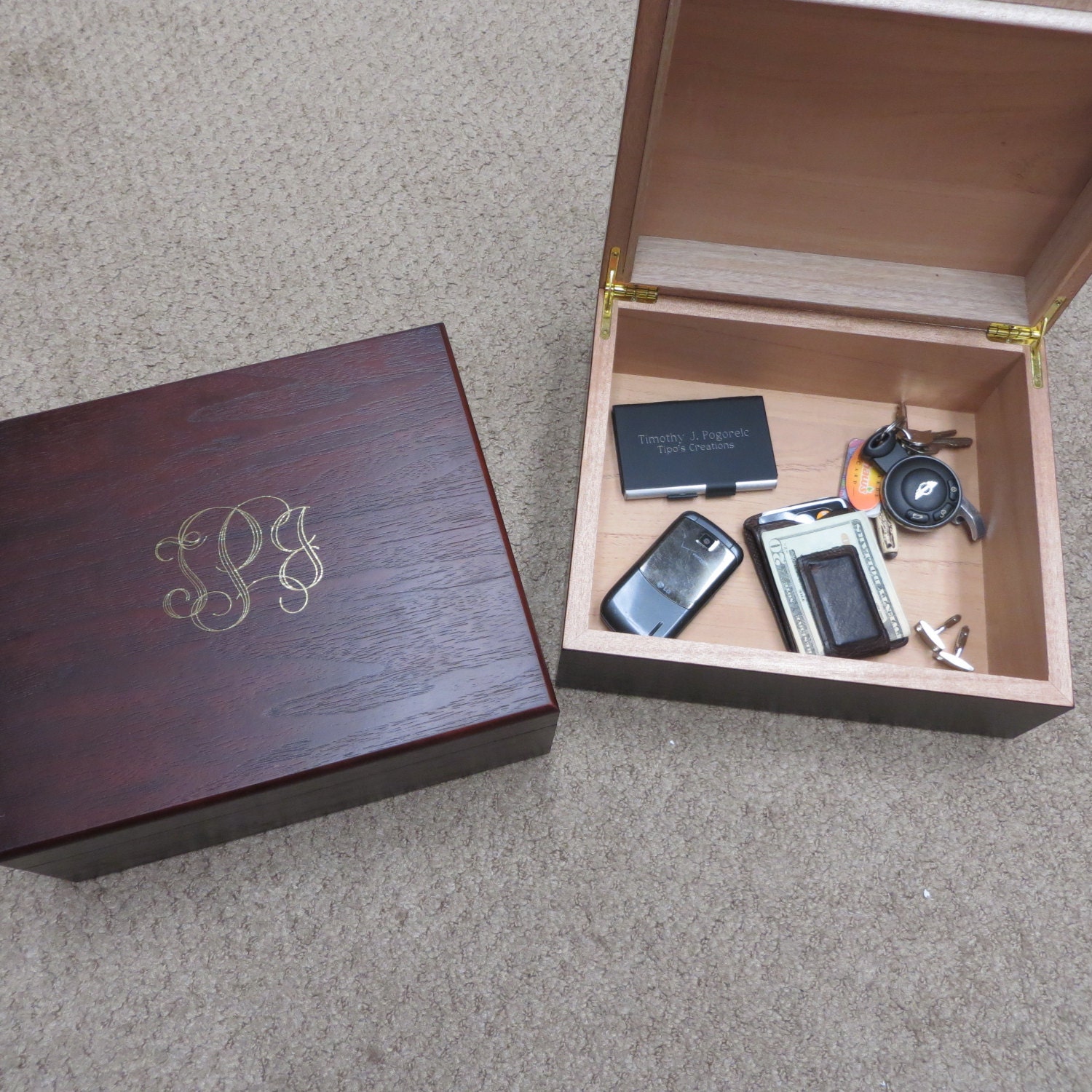 Personalized Mens Keepsake Box Mans Gift Father's Gift Etsy