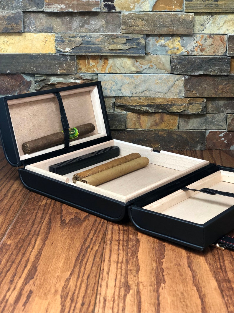 Leather Cigar Humidor Custom Personalized Best Man Unique Etsy