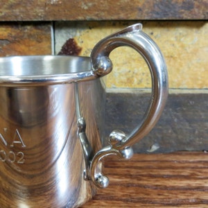 Personalized Silver Baby Cup Inital Cup Monogram Baby Gift Engraved Cup Baby Shower image 5