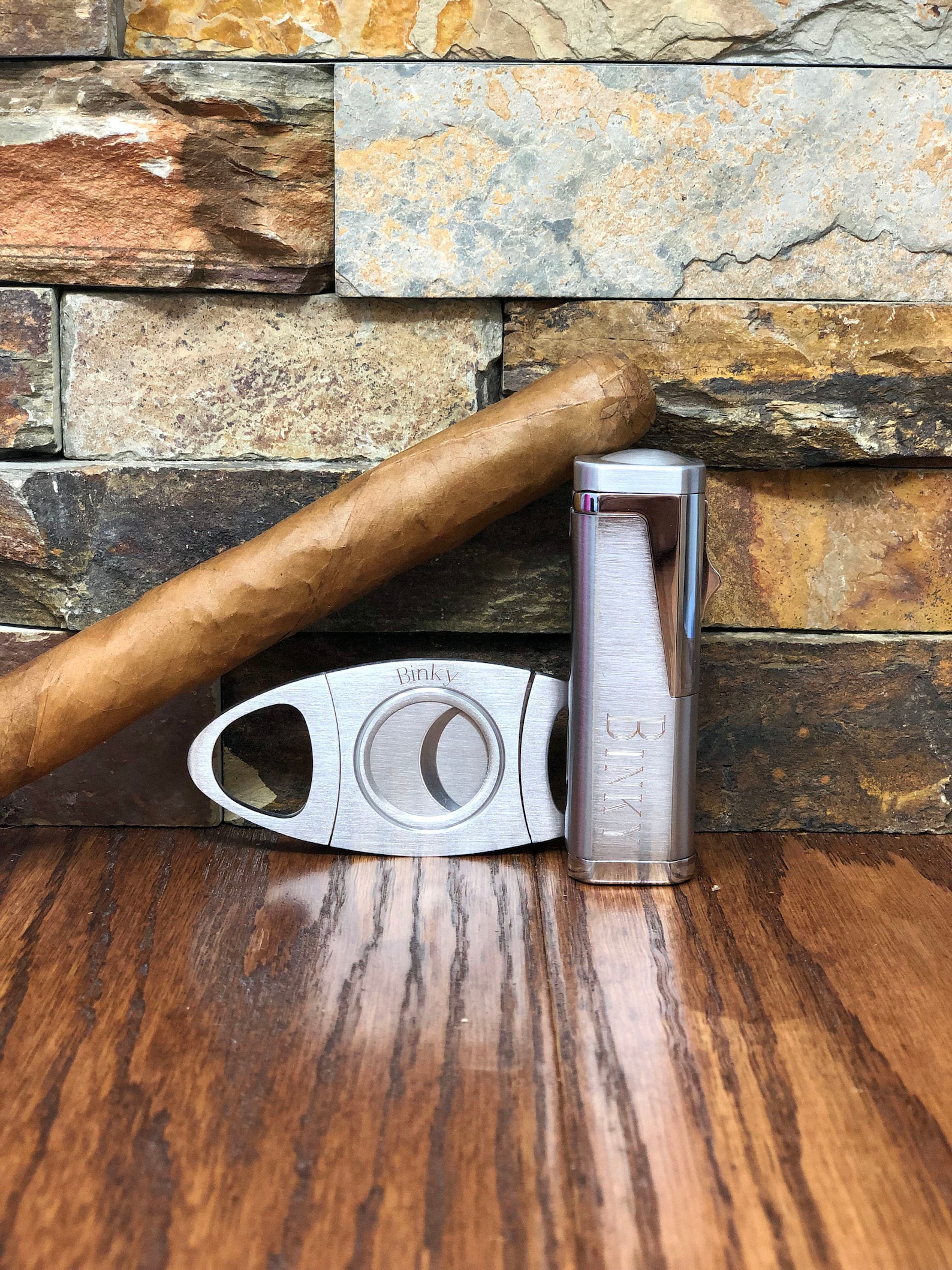 Cigar Torch Lighter W Cigar Cutter Set Personalized Mens Etsy