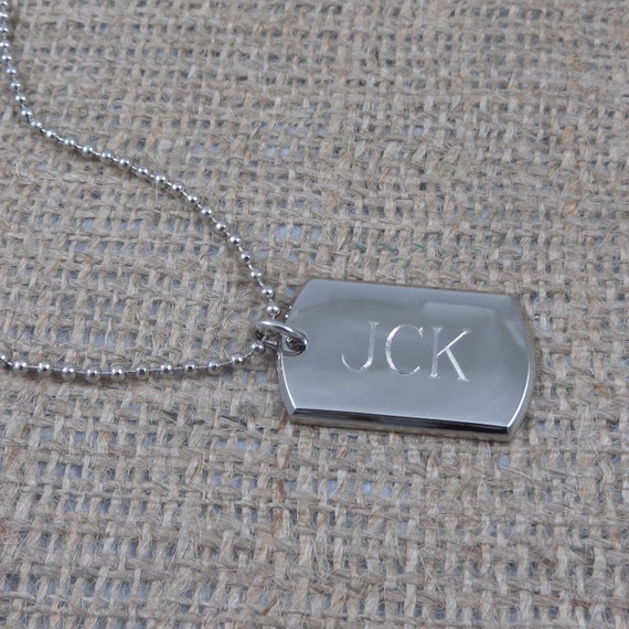 Dog Tag Nickel Plated Personalized Engraved Monogrammed - Etsy