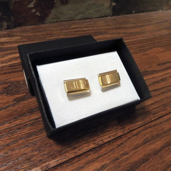 Personalized Two Toned Cuff Links, Monogrammed, Groomsman, Wedding, Best Man, Father's Day, Gift for Men, Graduation, Father of the Bride
