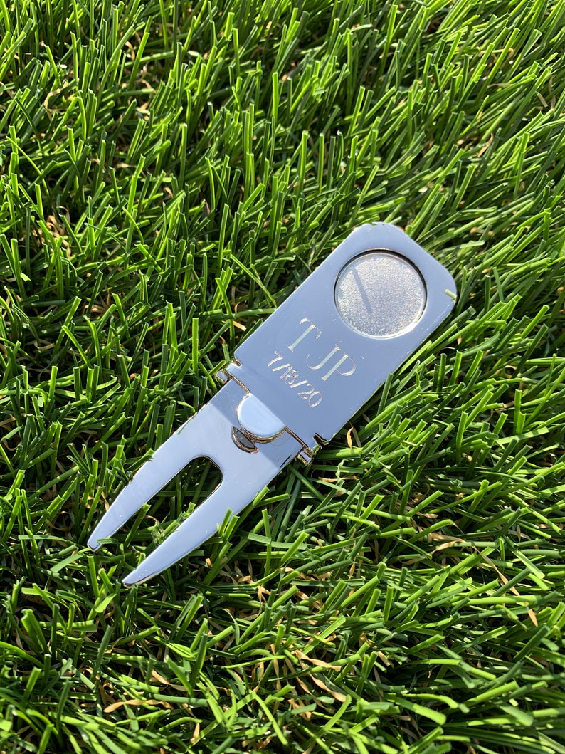 Personalized Golf Divot Tool With Cigar Holder Ball Marker Etsy