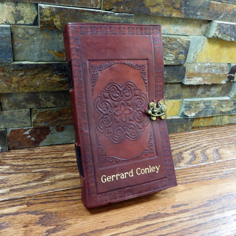 Personalized Leather Journal Monogrammed Irish Graduation and Birthday Gift 576WL image 1