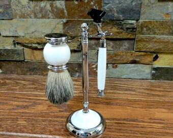 Shaving Set Personalized, Razor, Shaving Brush, Shave Accessories, Fathers Day Gift, Christmas Gift, Gifts for Men, Groom Gift, Best Man