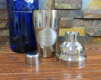 Cocktail Shaker w/Pewter Medallion - Personalized - Engraved Gifts for Groomsmen (871)