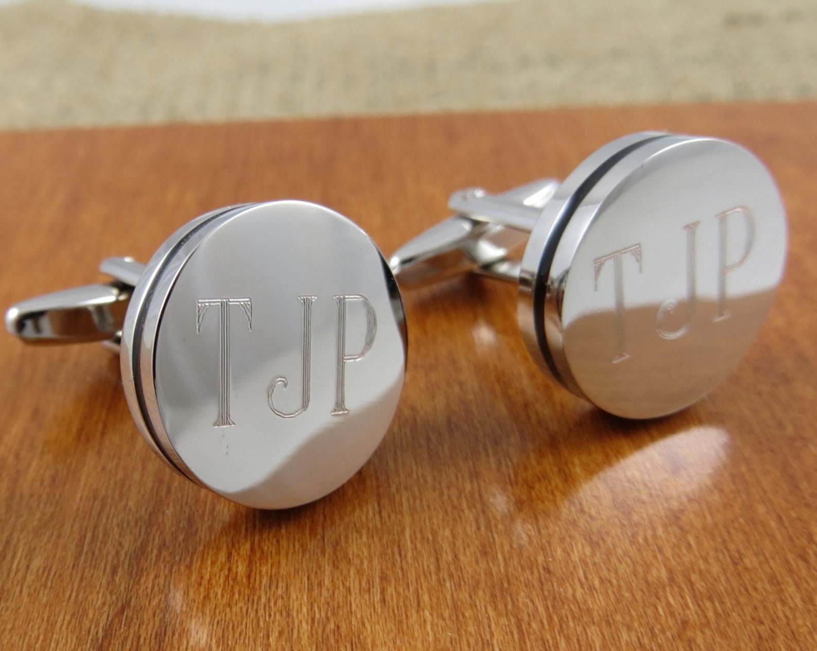 Personalized Cuff Links Engraved Monogrammed Groomsman Etsy