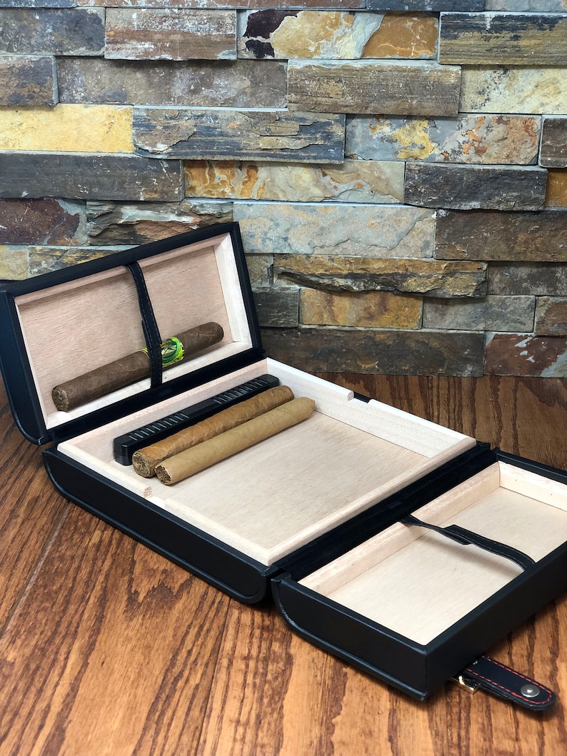 Leather Cigar Humidor Custom Personalized Best Man Unique Etsy