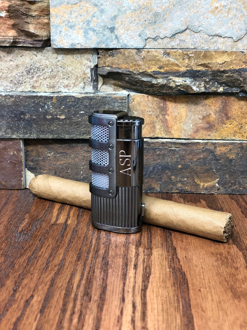 Personalized Gunmetal Cigar Lighter- Groomsman Gift- Anniversary- Golfers Gift- Gifts for Him- Best Man- Wedding- Christmas- Father's Day 