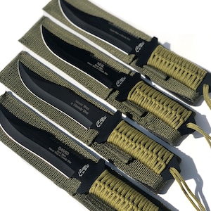 Personalized Set of Groomsmen Hunter Survival Knives, Custom Engraved Knife, Gifts for Him, Men, Groomsman, Fathers day, Birthday, Uncle