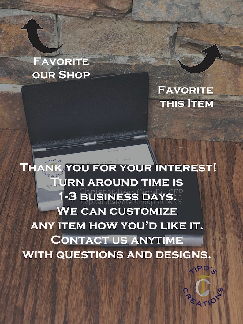 Personalized Business Card Holder Double Sided Office Gift Etsy