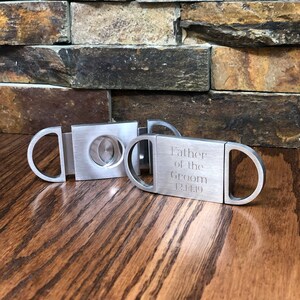 Cigar Cutter Personalized Guillotine Cutter Groomsman Father of the Groom Bride Father's Day Gifts for Him Wedding Step Dad image 2