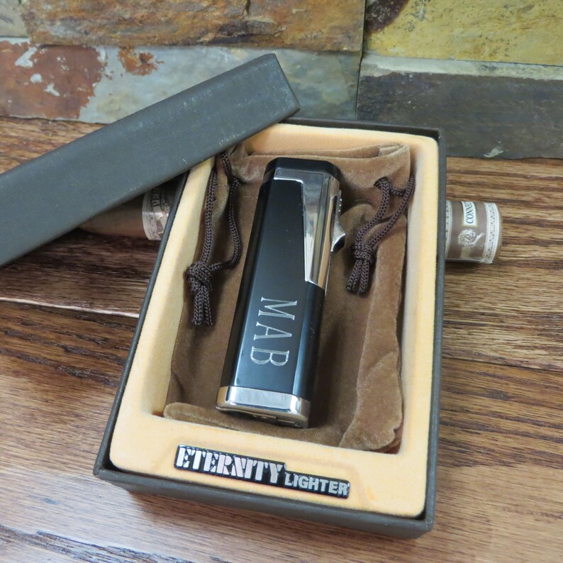 5 Personalized Black Cigar Lighter Gifts for Men Butane Etsy