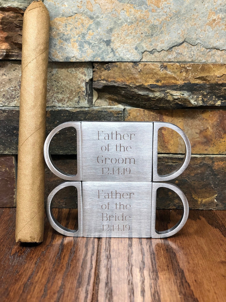 Cigar Cutter Personalized Guillotine Cutter Groomsman Father of the Groom Bride Father's Day Gifts for Him Wedding Step Dad image 1