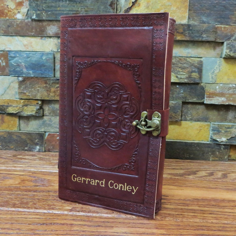 Personalized Leather Journal Monogrammed Irish Graduation and Birthday Gift 576WL image 2