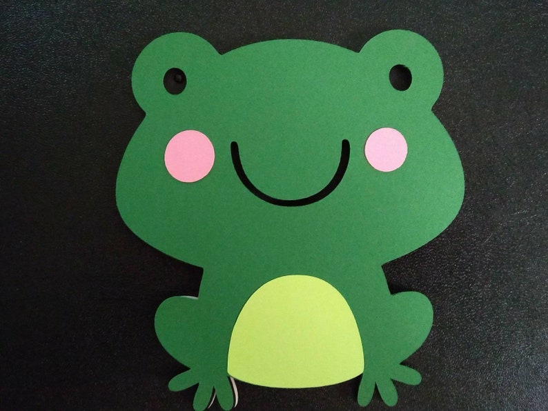 Frog Card Green Frog Shaped Card Animal Cards Kids Cards
