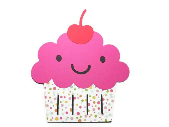 Items similar to Cupcake Card - Two Different Designs - Cupcake Shaped ...