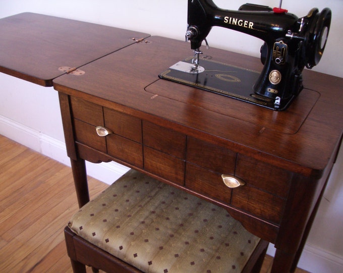 Singer 99k Sewing Machine And Cabinet Set 1955 Etsy