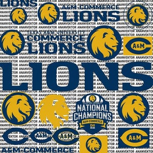 Texas A&M Commerce Lions Logo SVG Bundle, Lions Mascot Vector Graphics College Sports Cut File for Cricut  Silhouette - 3 ZIP Files Included