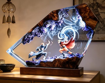 Custom Naruto Resin Night Light, Uzumaki Naruto Inspired Epoxy Lamp, Multicolor LED Decor, Personalized Anime Gift for Fans