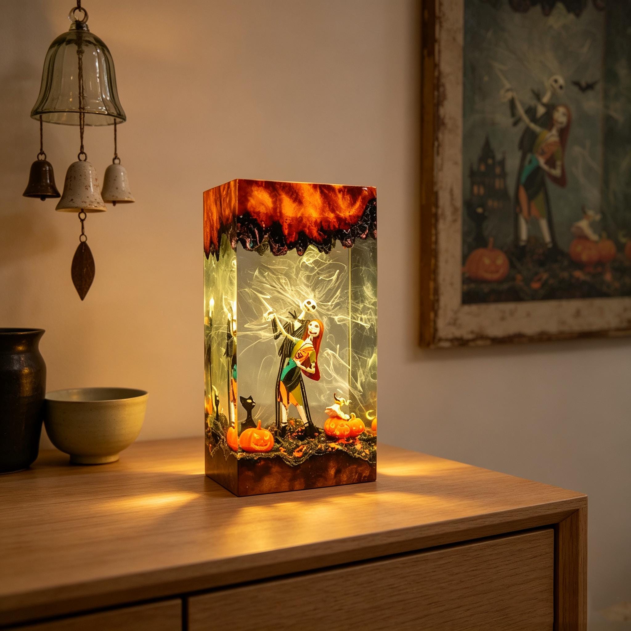 Jack and Sally Lamp - Etsy