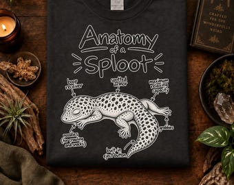 Camiseta de gecko leopardo, camiseta de anatomía de un gecko, regalo para amantes de los geckos, camiseta para cuidadores de reptiles