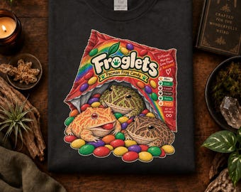 Camiseta para amantes de Pacman y las ranas, regalo para dueños de mascotas exóticas, camiseta con diseño de bolsa de dulces.