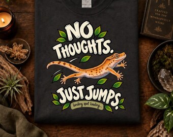 No Thoughts Just Jumps shirt | Leopard Gecko illustration tee