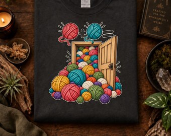 Funny Yarn Lover T-Shirt, Crochet Knitting Gift, Yarn Stash Tee (Unisex)