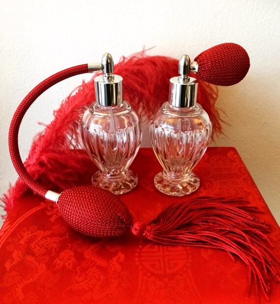 Fancy Perfume Bottle With Red Atomizer Fancy spray bottle | Etsy